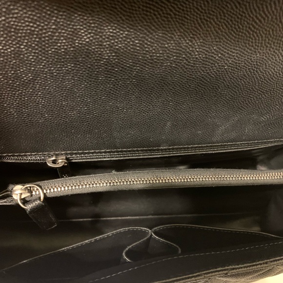 Auth Chanel Paris Coco top handle grained caviar classic black flap shoulder bag - Picture 5 of 8